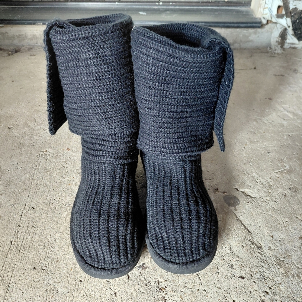 UGG Black Knit Winter Boots
